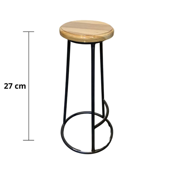 SILLA DE BARRA VINTAGE COLOR MADERA DISEÑO TUBULAR - Imagen 2