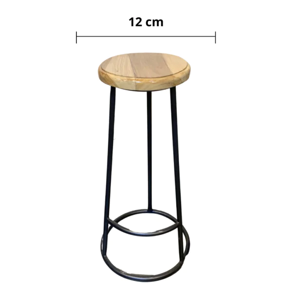 SILLA DE BARRA VINTAGE COLOR MADERA DISEÑO TUBULAR - Imagen 3